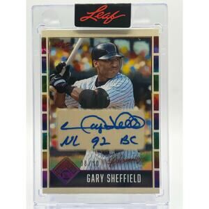 2025 Leaf Seasons In The Sun GARY SHEFFIELD Encased Auto 8/10 Inscribed NL 92 BC